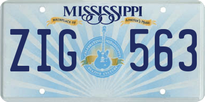 MS license plate ZIG563