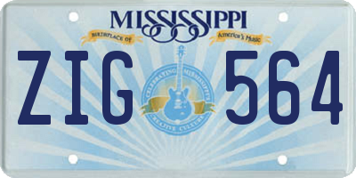 MS license plate ZIG564