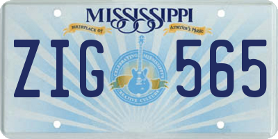 MS license plate ZIG565