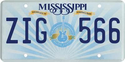 MS license plate ZIG566