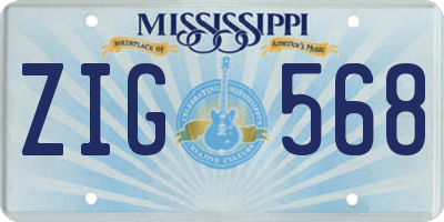 MS license plate ZIG568