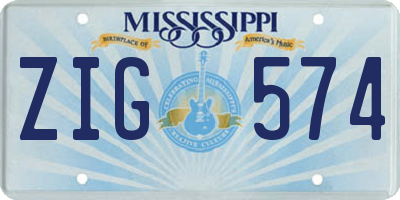 MS license plate ZIG574
