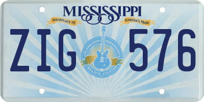 MS license plate ZIG576