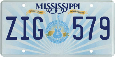 MS license plate ZIG579