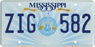 MS license plate ZIG582