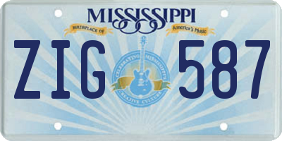 MS license plate ZIG587