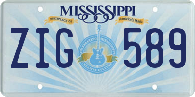 MS license plate ZIG589
