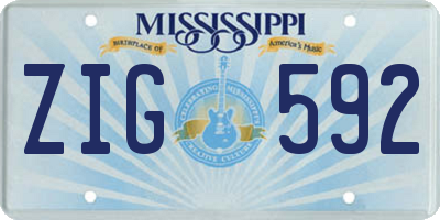 MS license plate ZIG592