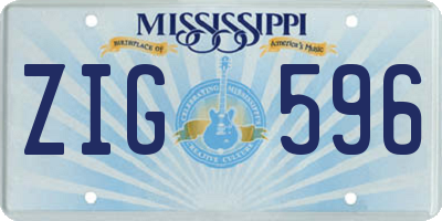 MS license plate ZIG596