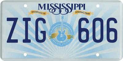 MS license plate ZIG606