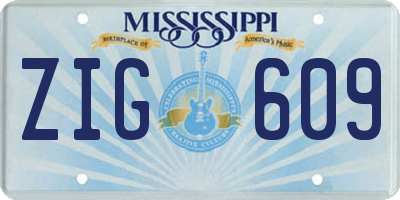 MS license plate ZIG609