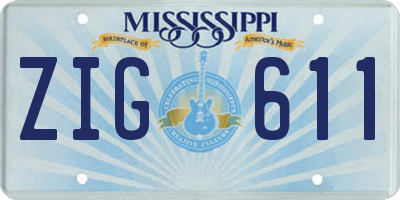 MS license plate ZIG611