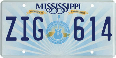 MS license plate ZIG614