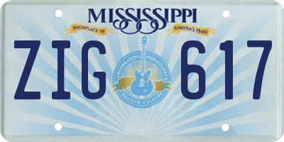 MS license plate ZIG617