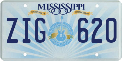 MS license plate ZIG620