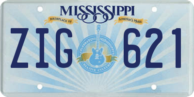 MS license plate ZIG621