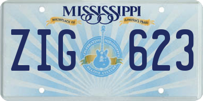 MS license plate ZIG623