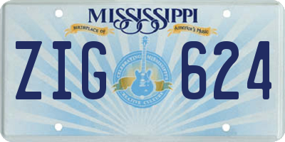 MS license plate ZIG624