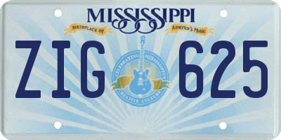 MS license plate ZIG625