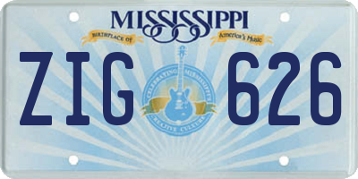 MS license plate ZIG626
