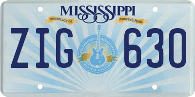 MS license plate ZIG630