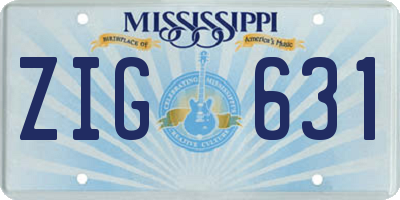 MS license plate ZIG631