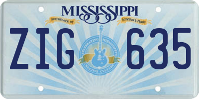 MS license plate ZIG635