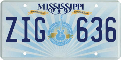 MS license plate ZIG636