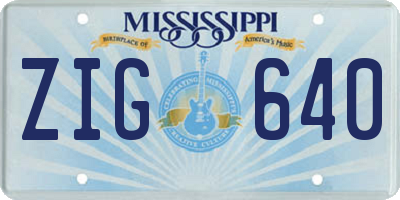 MS license plate ZIG640
