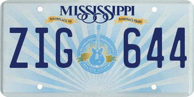 MS license plate ZIG644
