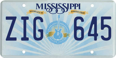 MS license plate ZIG645