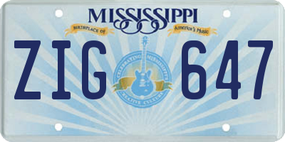 MS license plate ZIG647