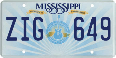 MS license plate ZIG649