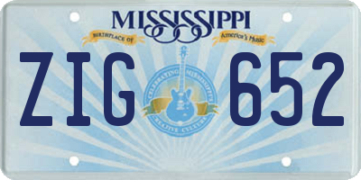 MS license plate ZIG652