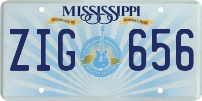MS license plate ZIG656