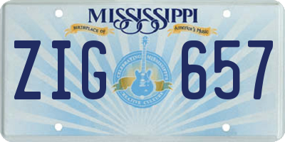 MS license plate ZIG657