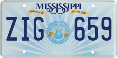 MS license plate ZIG659