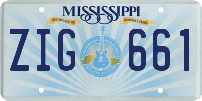MS license plate ZIG661