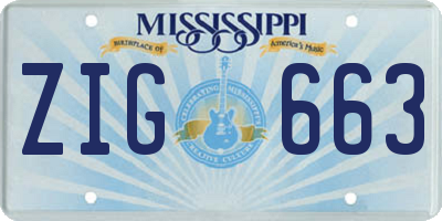 MS license plate ZIG663