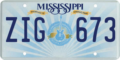 MS license plate ZIG673