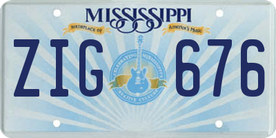 MS license plate ZIG676