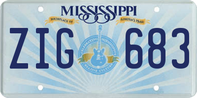 MS license plate ZIG683