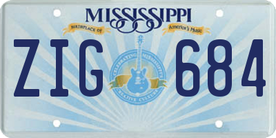 MS license plate ZIG684