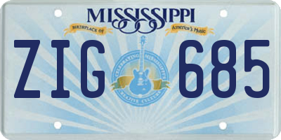 MS license plate ZIG685