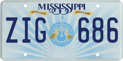 MS license plate ZIG686