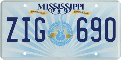 MS license plate ZIG690