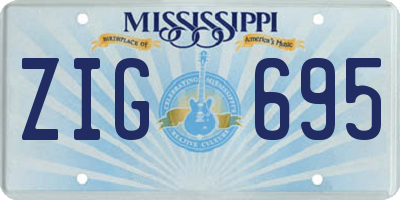MS license plate ZIG695