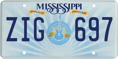 MS license plate ZIG697