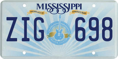 MS license plate ZIG698