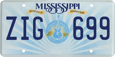 MS license plate ZIG699